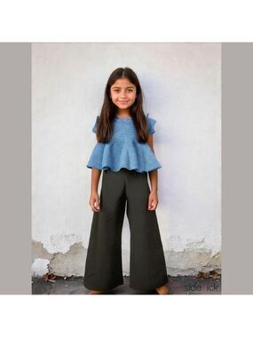 Cat & Jack Girls XL Blue Top & Black Pants Set